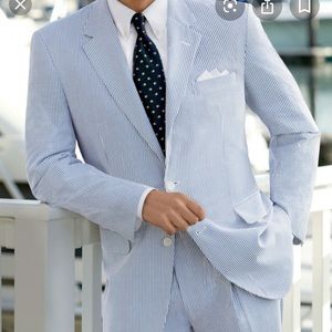 Jos. A. Bank seersucker suit! Blue and white!